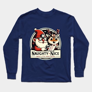 Naughty or Nice Detectives - Gnome and Reindeer Long Sleeve T-Shirt